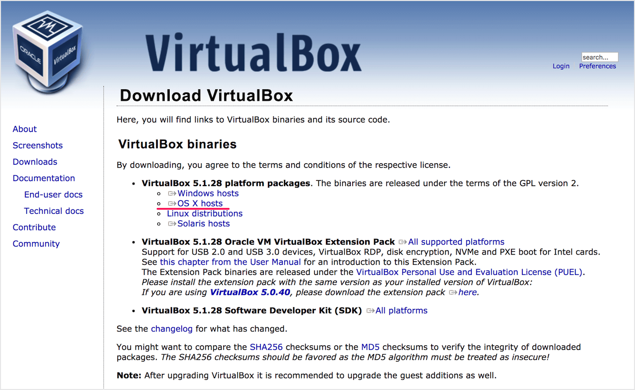 which virtualbox to download for mac to windows